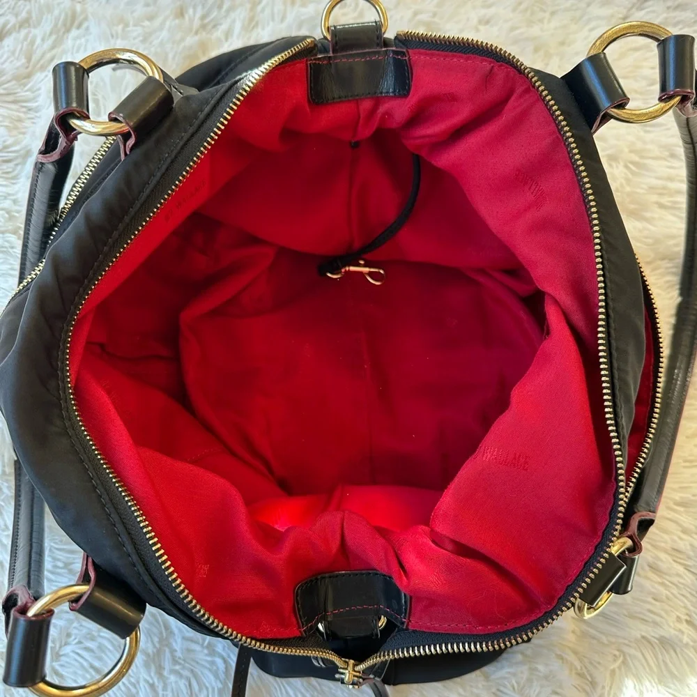 MZ WALLACE Jane Bedford Black Nylon Shoulder Tote Bag Travel Work Satchel